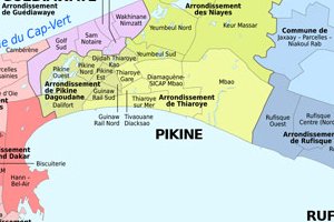 Carte administrative de la région de Dakar