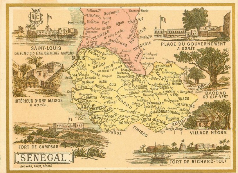 Carte du Sénégal vers 1890